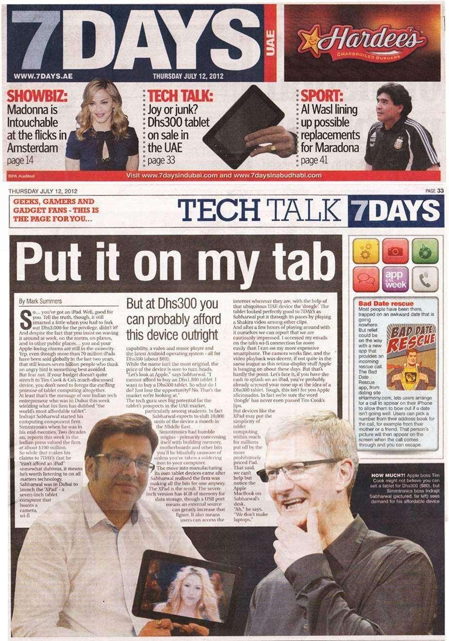 7DAYS Tech Talk newspaper clipping