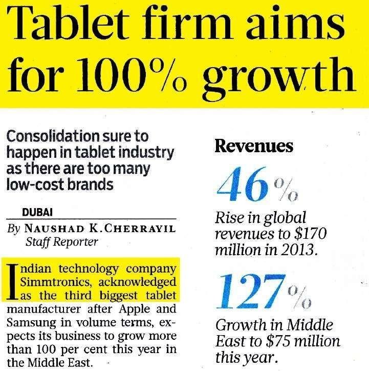 Tablet firm aims for 100 percent growth clipping